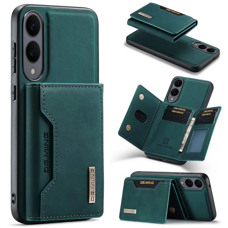 DG.MING M2 Series for Samsung Galaxy S25 Edge Case PU + PC + TPU Phone Cover Detachable Wallet - Black-Cellmalls