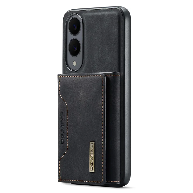 DG.MING M2 Series for Samsung Galaxy S25 Edge Case PU + PC + TPU Phone Cover Detachable Wallet - Black-Cellmalls