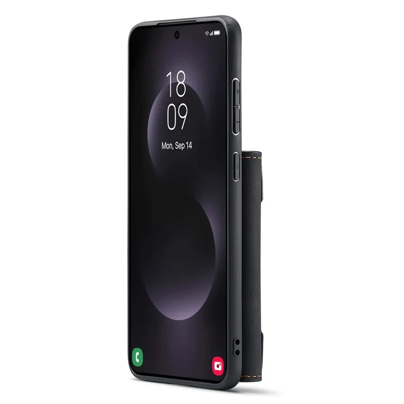 DG.MING M2 Series for Samsung Galaxy S25 Edge Case PU + PC + TPU Phone Cover Detachable Wallet - Black-Cellmalls