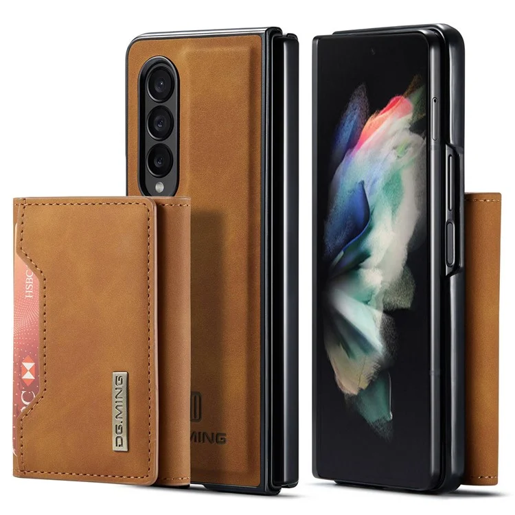 DG.MING M2 Series Phone Case for Samsung Galaxy Z Fold3 5G Shockproof Case Magnetic Absorption Detachable Wallet Phone Case Kickstand Protective Cover - Black-Cellmalls