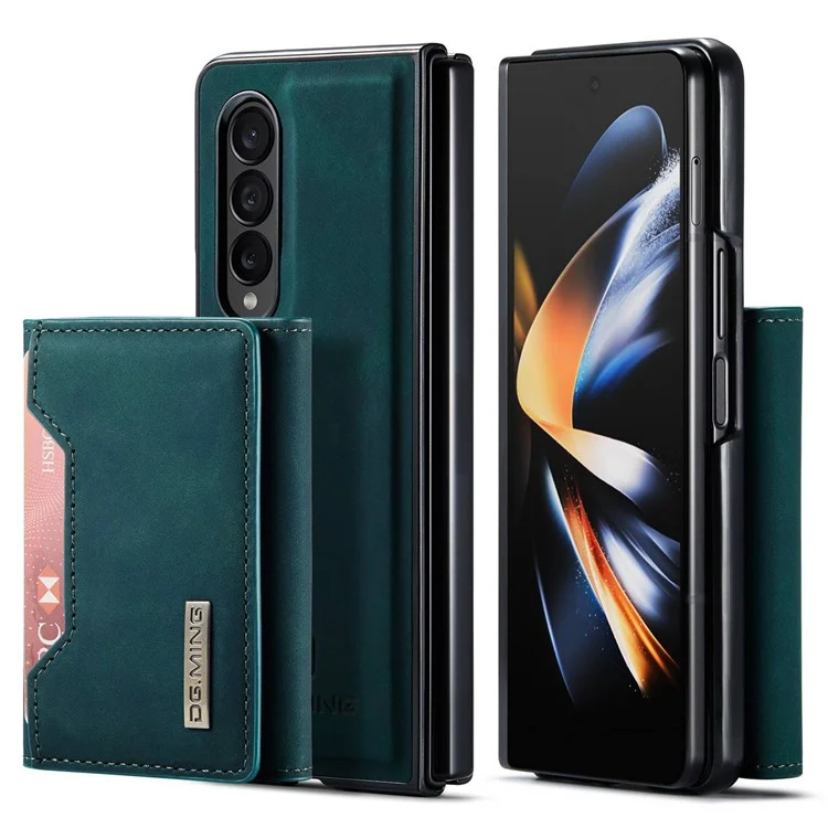 DG.MING M2 Series for Samsung Galaxy Z Fold4 5G Phone Case Magnetic Absorption Detachable Wallet Phone Case Kickstand Protective Cover - Black-Cellmalls