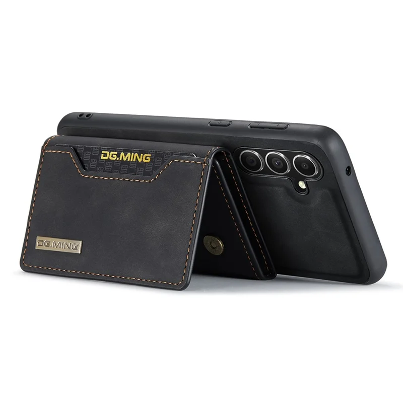 DG.MING M2 Series for Samsung Galaxy A56 5G Case PU + PC + TPU Phone Cover Detachable Wallet - Black-Cellmalls