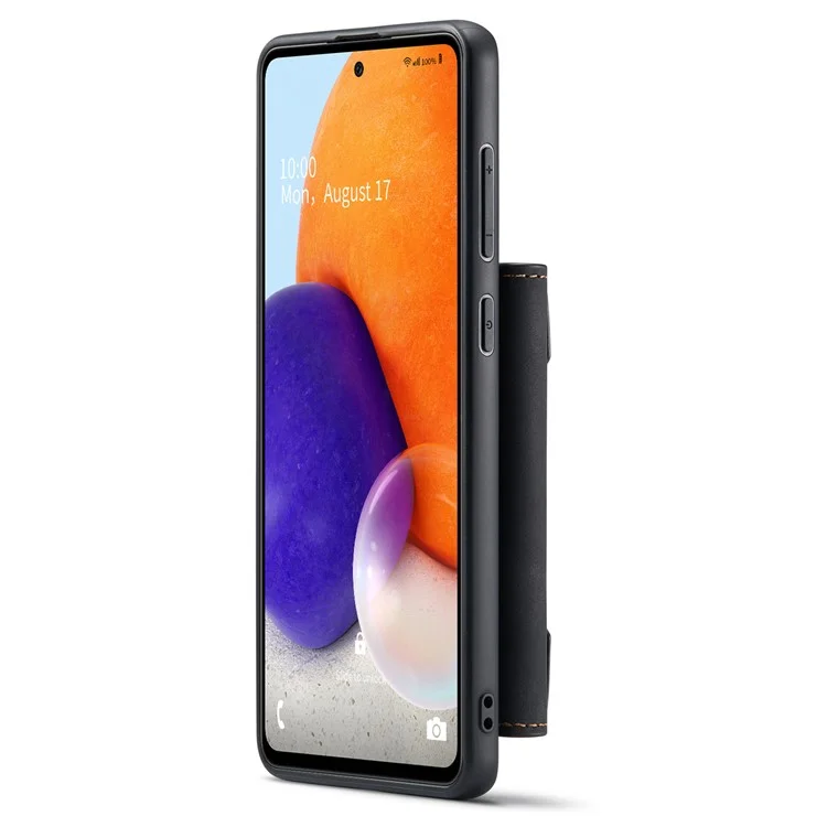 DG.MING M2 Series Detachable Wallet Phone Case 2-in-1 Wireless Charging All-Inclusive Hybrid Phone Protector for Samsung Galaxy A73 5G - Black-Cellmalls