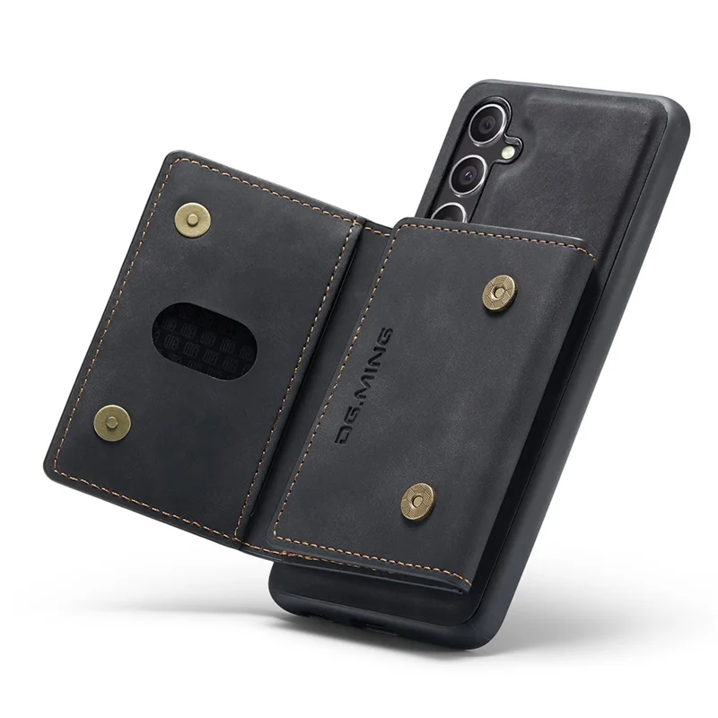DG.MING M2 Series for Samsung Galaxy A56 5G Case PU + PC + TPU Phone Cover Detachable Wallet - Black-Cellmalls