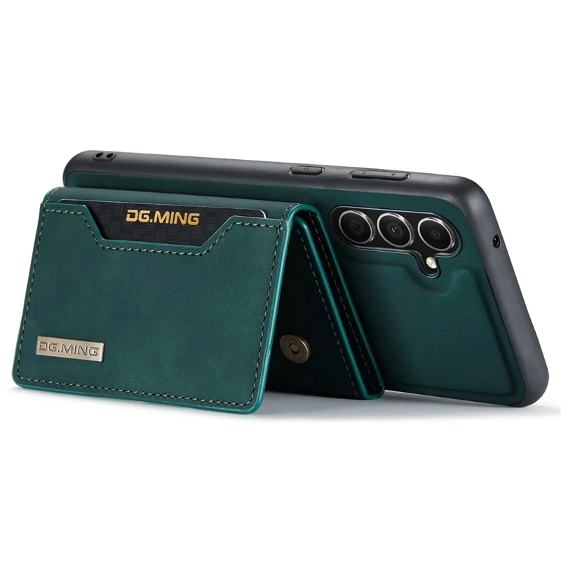 DG.MING M2 Series for Samsung Galaxy A55 5G Magnetic Phone Case Detachable Wallet Cover - Green-Cellmalls