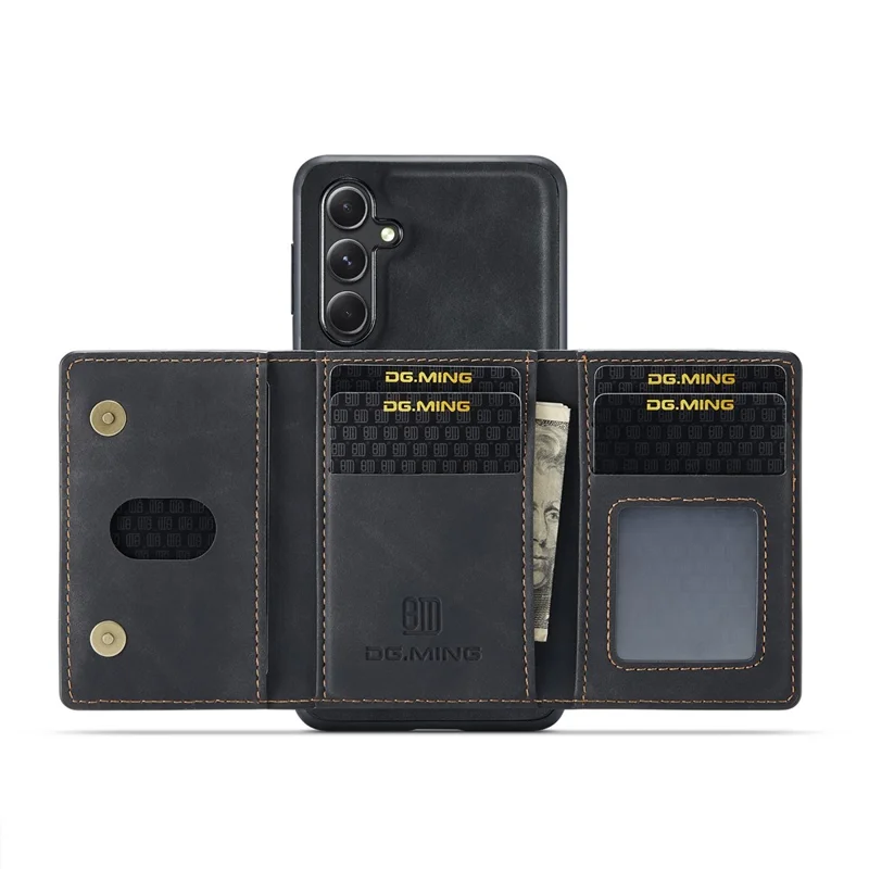 DG.MING M2 Series for Samsung Galaxy A16 5G / A16 4G Case PU+PC+TPU Phone Cover Detachable Wallet - Black-Cellmalls