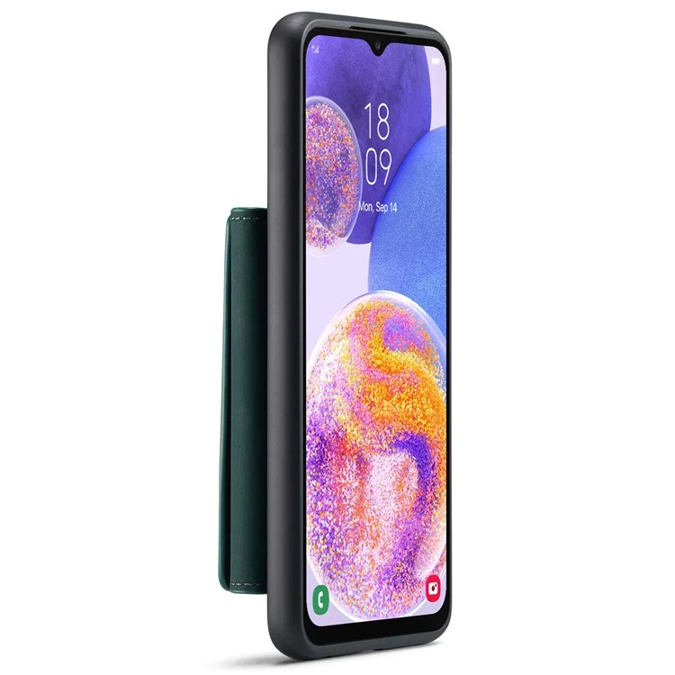 DG.MING M2 Series for Samsung Galaxy A23 5G (Global Version) / 4G Anti-scratch Anti-drop Wallet Style Magnetic 2-in-1 Phone Case Support Wireless Charging Shell - Green-Cellmalls