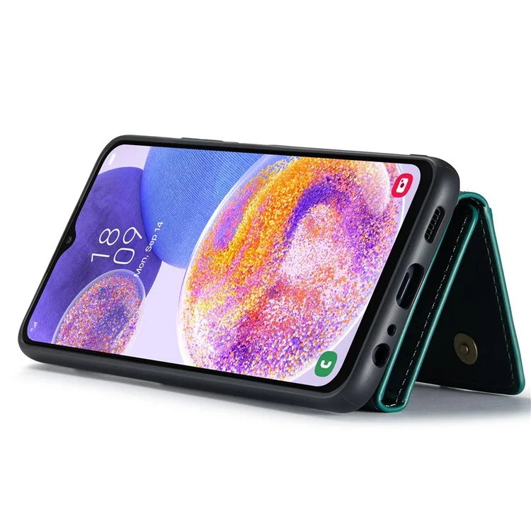 DG.MING M2 Series for Samsung Galaxy A23 5G (Global Version) / 4G Anti-scratch Anti-drop Wallet Style Magnetic 2-in-1 Phone Case Support Wireless Charging Shell - Green-Cellmalls