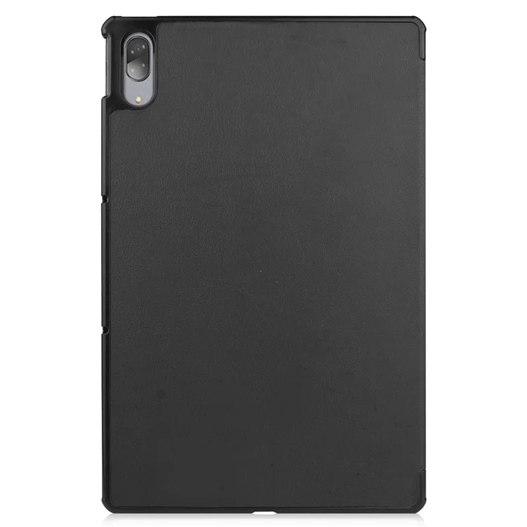 Stable Tri-fold Stand Leather Stand Tablet Case for Lenovo Tab P11 Pro TB-J706F - Black-Cellmalls