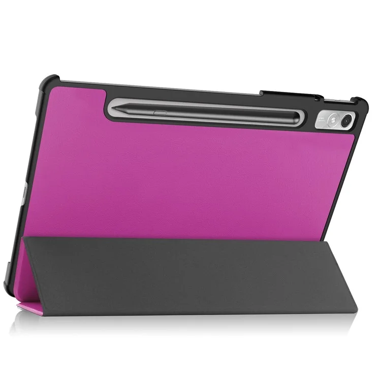 For Lenovo Tab P11 Pro Gen 2 Tri-fold Stand PU Leather Tablet Case Auto Wake / Sleep Function Drop-proof Cover - Purple-Cellmalls