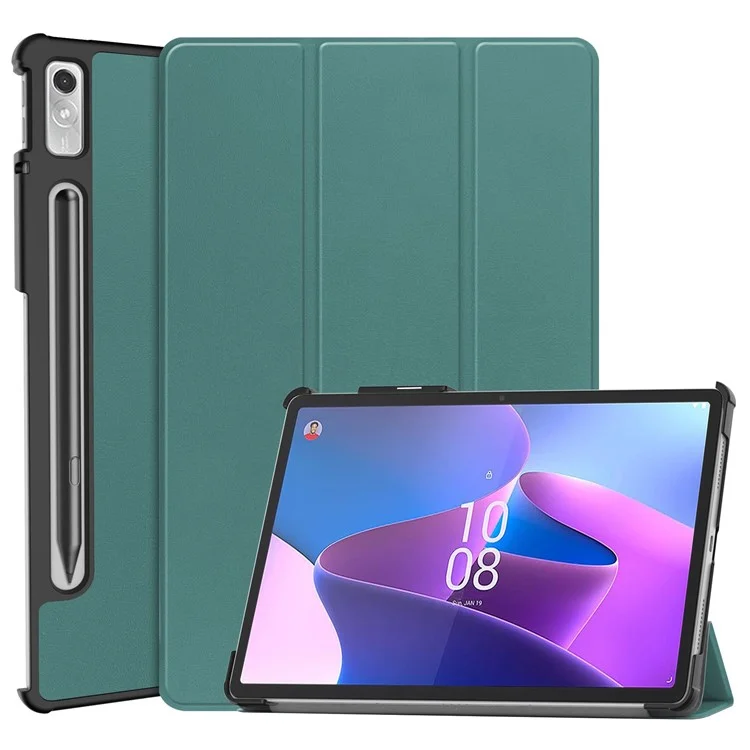 For Lenovo Tab P11 Pro Gen 2 Tri-fold Stand PU Leather Tablet Case Auto Wake / Sleep Function Drop-proof Cover - Purple-Cellmalls