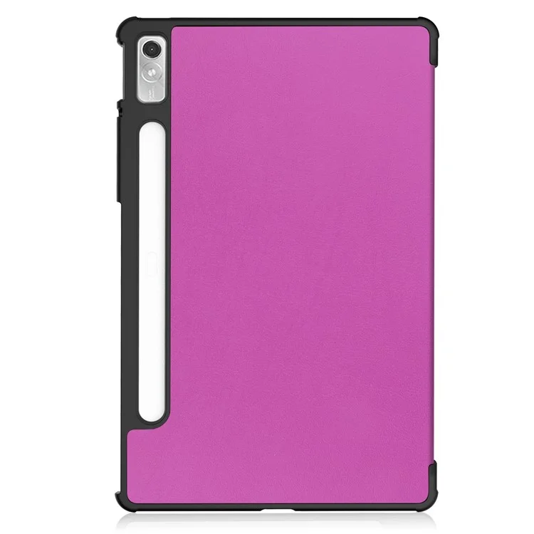 For Lenovo Tab P11 Pro Gen 2 Tri-fold Stand PU Leather Tablet Case Auto Wake / Sleep Function Drop-proof Cover - Purple-Cellmalls