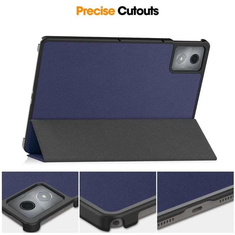 For Lenovo Tab K11 Plus Shockproof Case Leather Stand Tablet Cover - Dark Blue-Cellmalls