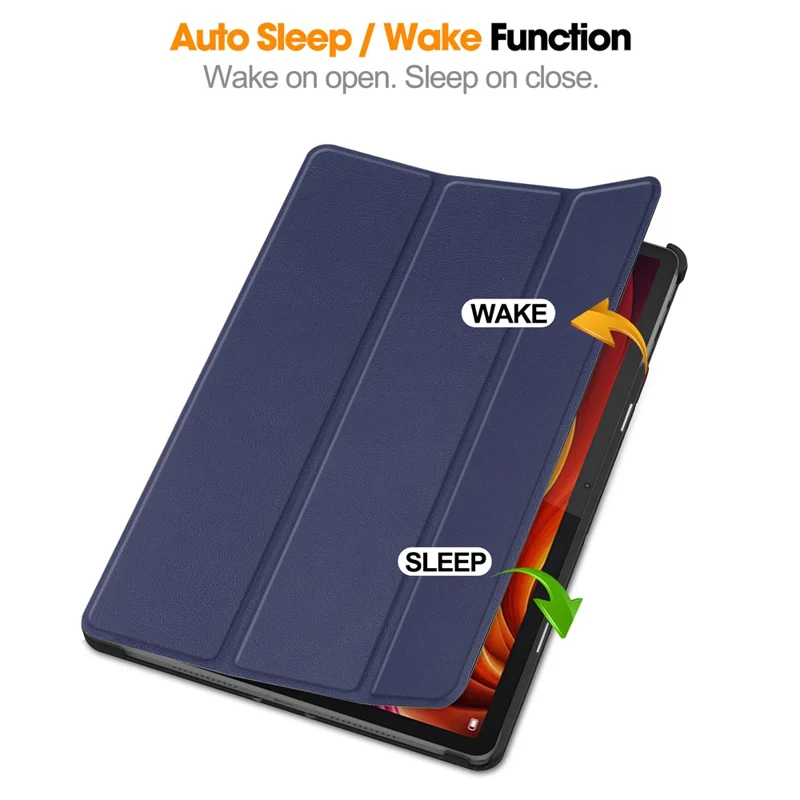 For Lenovo Tab K11 Plus Shockproof Case Leather Stand Tablet Cover - Dark Blue-Cellmalls