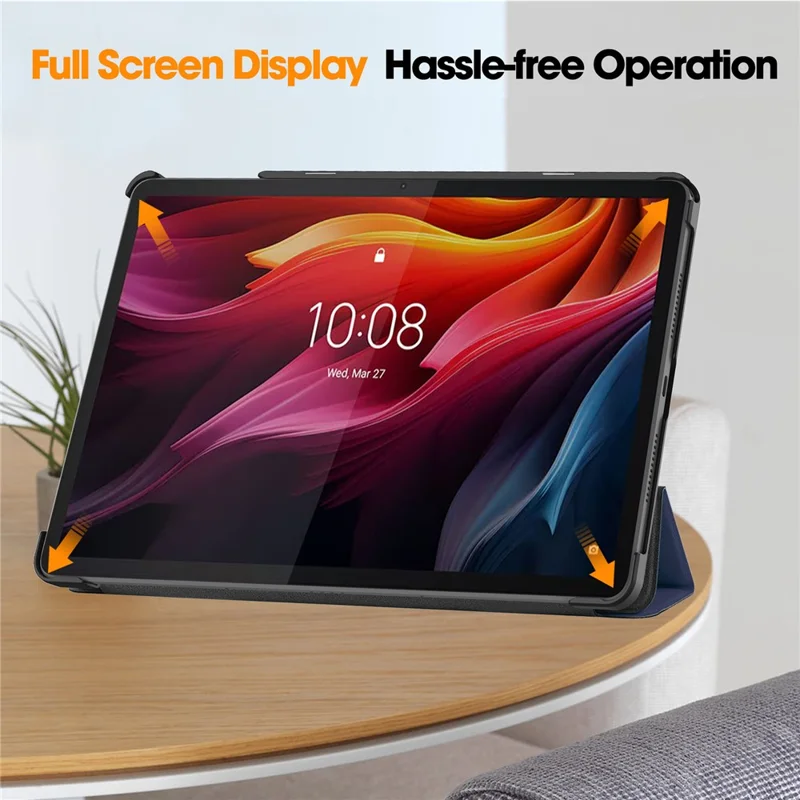For Lenovo Tab K11 Plus Shockproof Case Leather Stand Tablet Cover - Dark Blue-Cellmalls