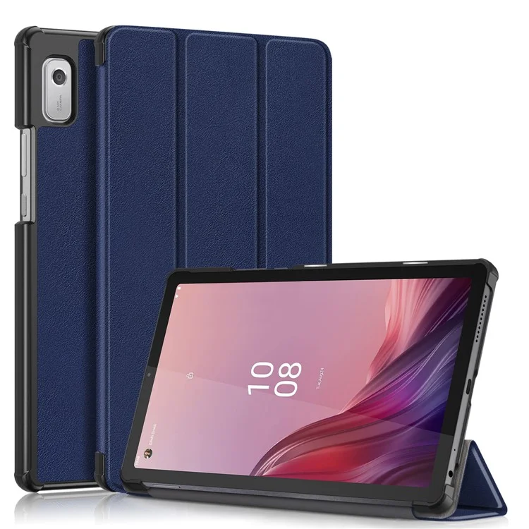 Tri-fold Stand Tablet Case for Lenovo Tab M9 TB-310FU , Auto Wake / Sleep PU Leather Tablet Cover - Black-Cellmalls