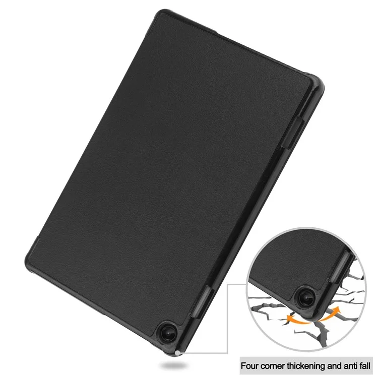 For Lenovo Tab M10 (Gen 3) TB-328FU / TB-328XU PU Leather Trifold Stand Cover Auto Sleep / Wake Case - Black-Cellmalls