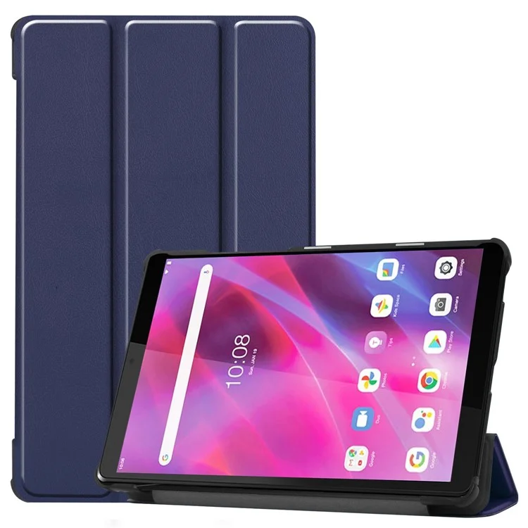Stable Tri-fold Stand Stand Leather Tablet Covering Protection Case for Lenovo Tab M8 TB-8505X - Black-Cellmalls