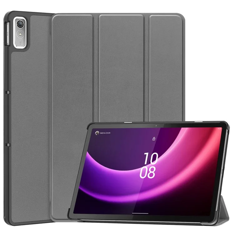 For Lenovo Tab P11 Gen 2 PU Leather Tri-fold Stand Tablet Shockproof Case Auto Wake / Sleep Full Protection Cover - Black-Cellmalls