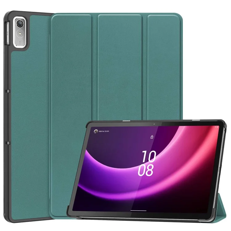 For Lenovo Tab P11 Gen 2 PU Leather Tri-fold Stand Tablet Shockproof Case Auto Wake / Sleep Full Protection Cover - Black-Cellmalls