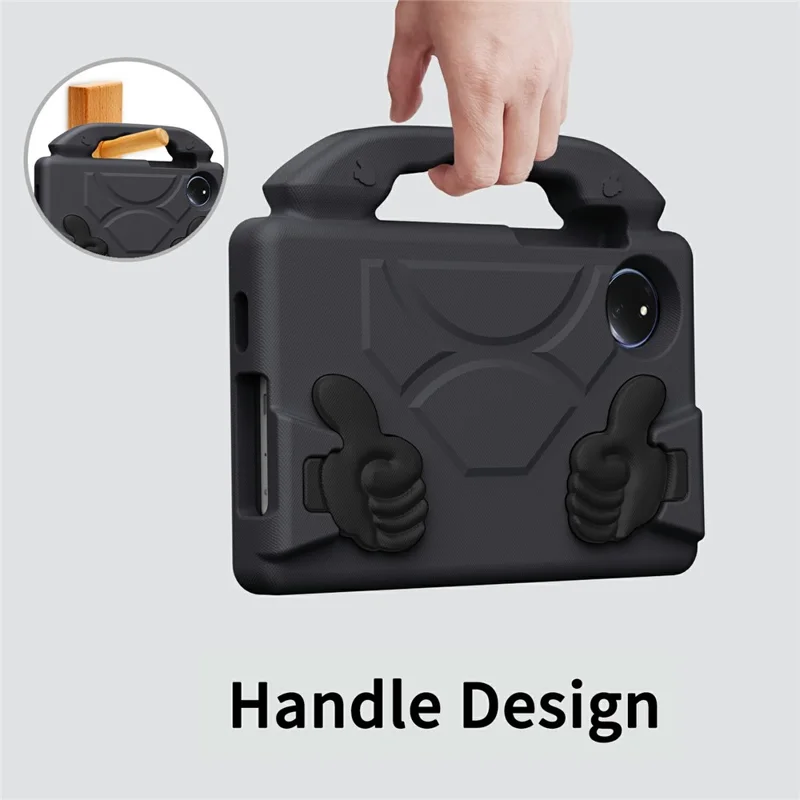 For Xiaomi Redmi Pad SE 4G 8.7 inch Case Ultra-Soft EVA Thumb Kickstand Tablet Cover - Black-Cellmalls