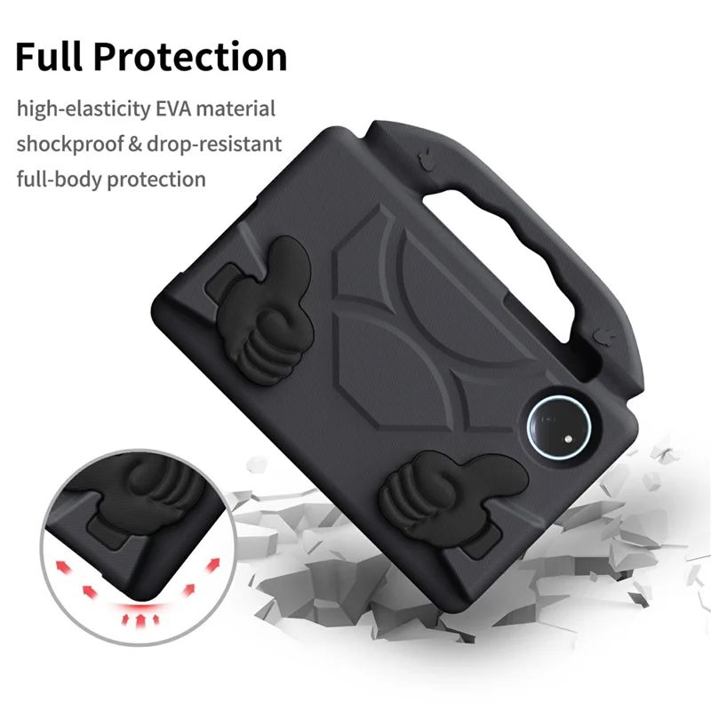 For Xiaomi Redmi Pad SE 4G 8.7 inch Case Ultra-Soft EVA Thumb Kickstand Tablet Cover - Black-Cellmalls