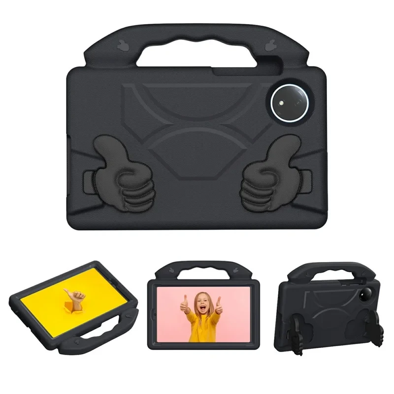 For Xiaomi Redmi Pad SE 4G 8.7 inch Case Ultra-Soft EVA Thumb Kickstand Tablet Cover - Black-Cellmalls