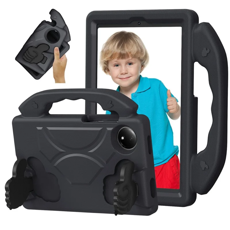 For Xiaomi Redmi Pad SE 4G 8.7 inch Case Ultra-Soft EVA Thumb Kickstand Tablet Cover - Black-Cellmalls