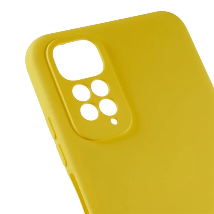 For Xiaomi Redmi Note 11S 4G Liquid Silicone Texture Feeling Phone Anti-drop Cover 2.0mm Thick Arc Edge TPU Case - Yellow-Cellmalls