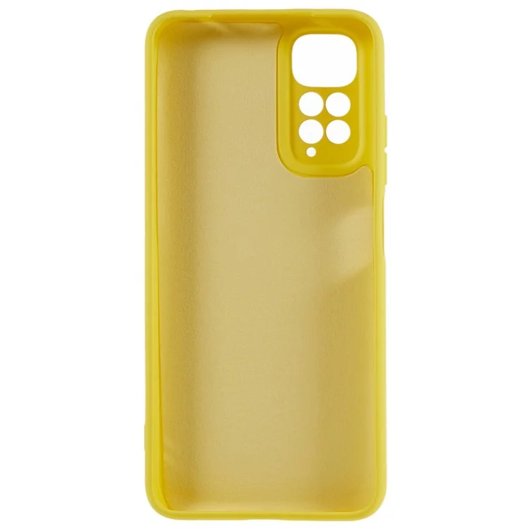 For Xiaomi Redmi Note 11S 4G Liquid Silicone Texture Feeling Phone Anti-drop Cover 2.0mm Thick Arc Edge TPU Case - Yellow-Cellmalls