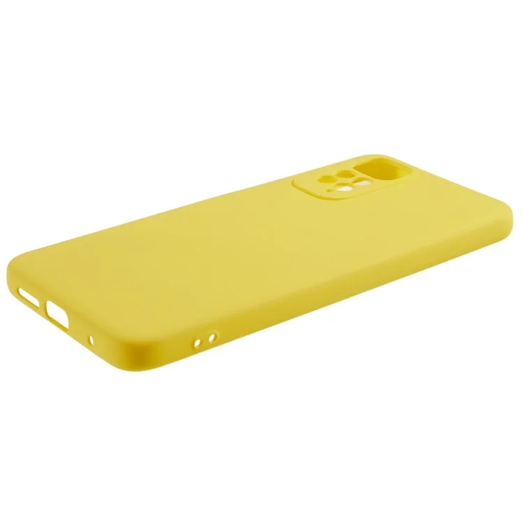 For Xiaomi Redmi Note 11S 4G Liquid Silicone Texture Feeling Phone Anti-drop Cover 2.0mm Thick Arc Edge TPU Case - Yellow-Cellmalls