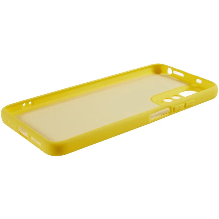 For Xiaomi Redmi Note 11S 4G Liquid Silicone Texture Feeling Phone Anti-drop Cover 2.0mm Thick Arc Edge TPU Case - Yellow-Cellmalls