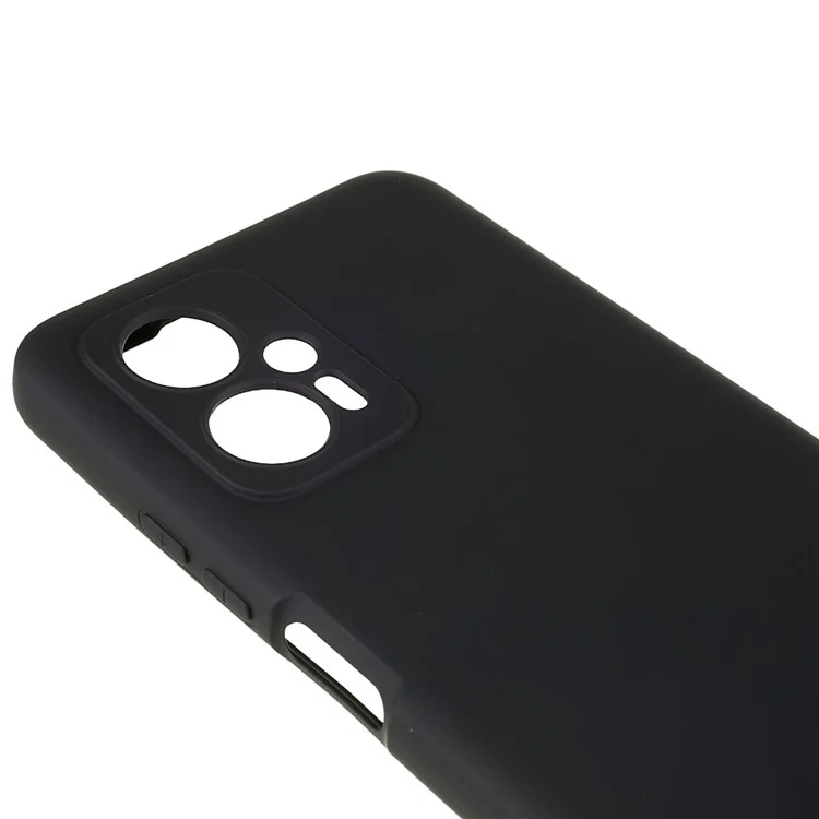 For Xiaomi Redmi Note 11T Pro 5G / Note 11T Pro+ 5G / Poco X4 GT 5G / Redmi K50i 5G TPU Phone Case Arc Edge 2.0mm Thick  Liquid Silicone Texture  Shockproof Cover - Black-Cellmalls