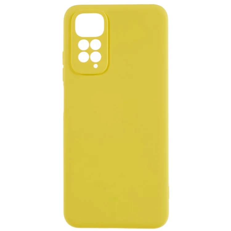For Xiaomi Redmi Note 11S 4G Liquid Silicone Texture Feeling Phone Anti-drop Cover 2.0mm Thick Arc Edge TPU Case - Yellow-Cellmalls