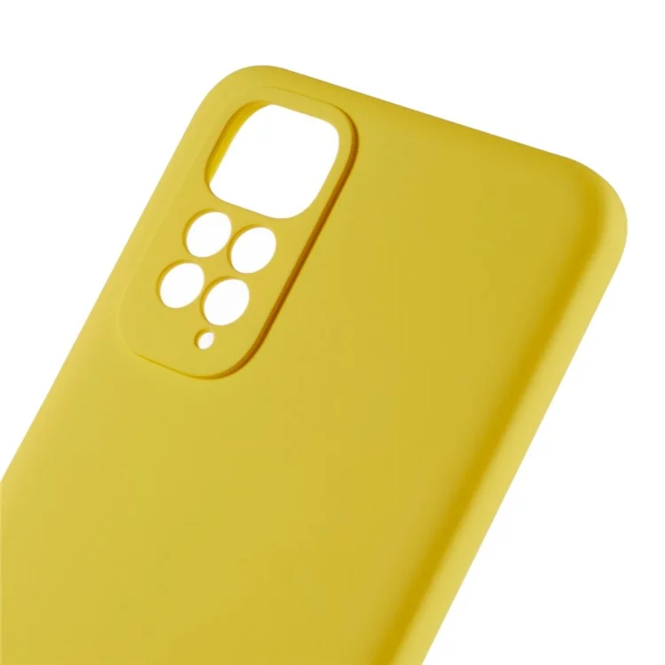 For Xiaomi Redmi Note 11S 4G Liquid Silicone Texture Feeling Phone Anti-drop Cover 2.0mm Thick Arc Edge TPU Case - Yellow-Cellmalls