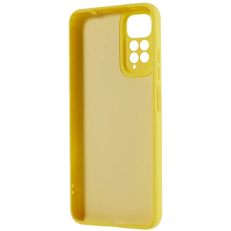 For Xiaomi Redmi Note 11S 4G Liquid Silicone Texture Feeling Phone Anti-drop Cover 2.0mm Thick Arc Edge TPU Case - Yellow-Cellmalls
