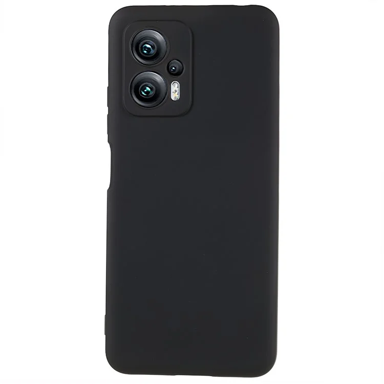 For Xiaomi Redmi Note 11T Pro 5G / Note 11T Pro+ 5G / Poco X4 GT 5G / Redmi K50i 5G TPU Phone Case Arc Edge 2.0mm Thick  Liquid Silicone Texture  Shockproof Cover - Black-Cellmalls