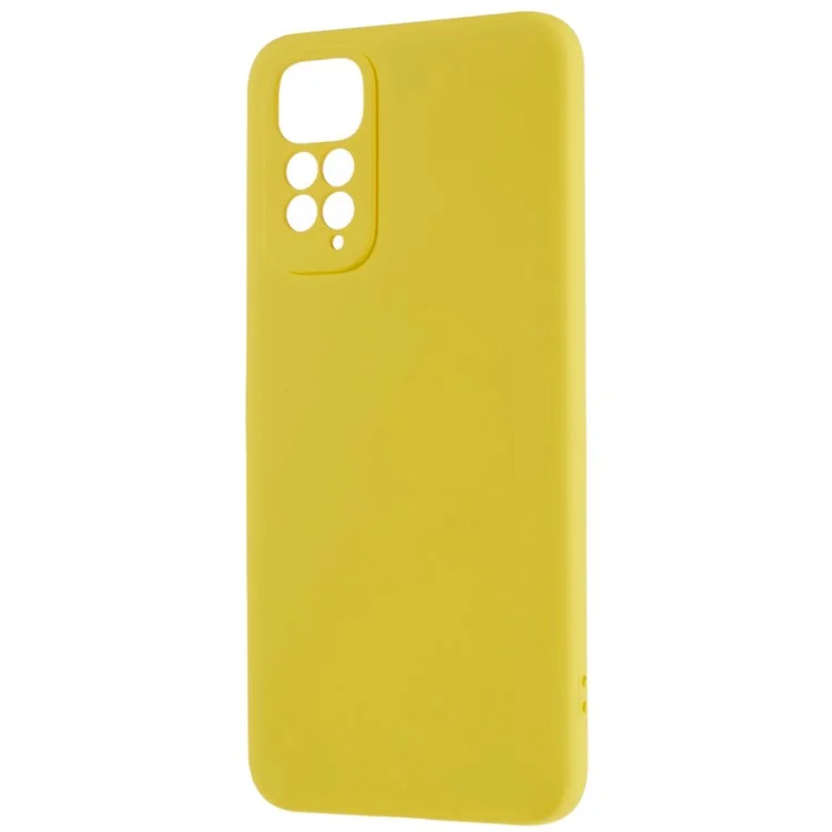 For Xiaomi Redmi Note 11S 4G Liquid Silicone Texture Feeling Phone Anti-drop Cover 2.0mm Thick Arc Edge TPU Case - Yellow-Cellmalls