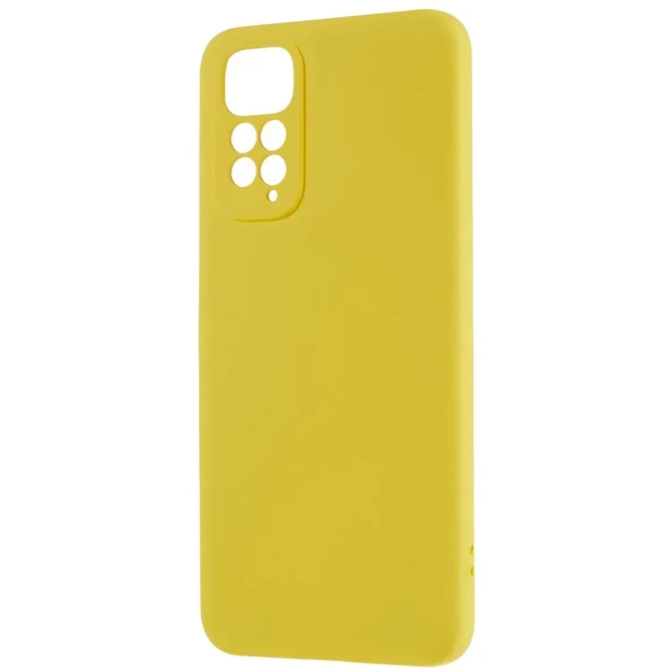 For Xiaomi Redmi Note 11S 4G Liquid Silicone Texture Feeling Phone Anti-drop Cover 2.0mm Thick Arc Edge TPU Case - Yellow-Cellmalls