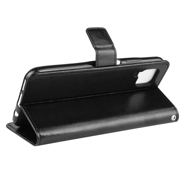 Crazy Horse Leather Wallet Case for Huawei P40 lite/nova 7i/nova 6 SE - Black-Cellmalls