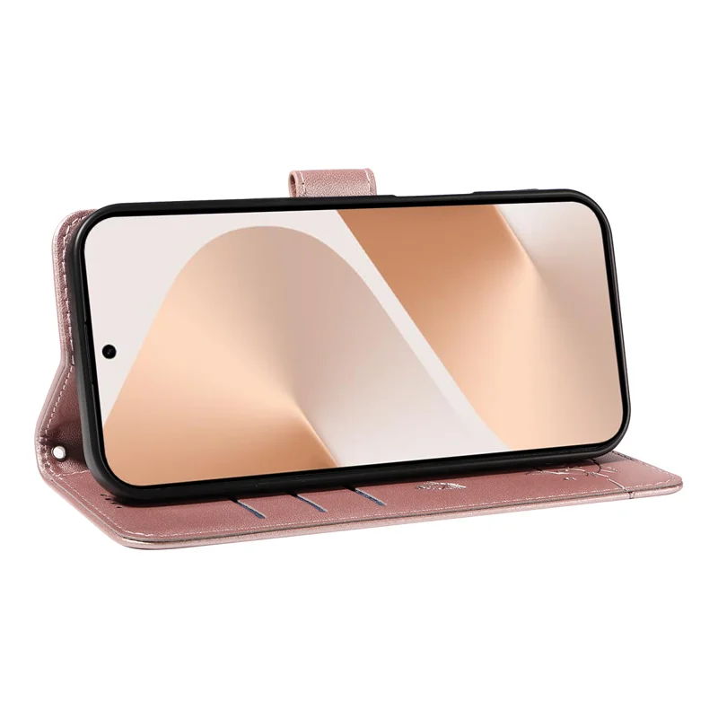 For Huawei Pura 80 Case Cat Pattern Imprint Leather Phone Cover with Wrist Strap - Rose Gold-Cellmalls