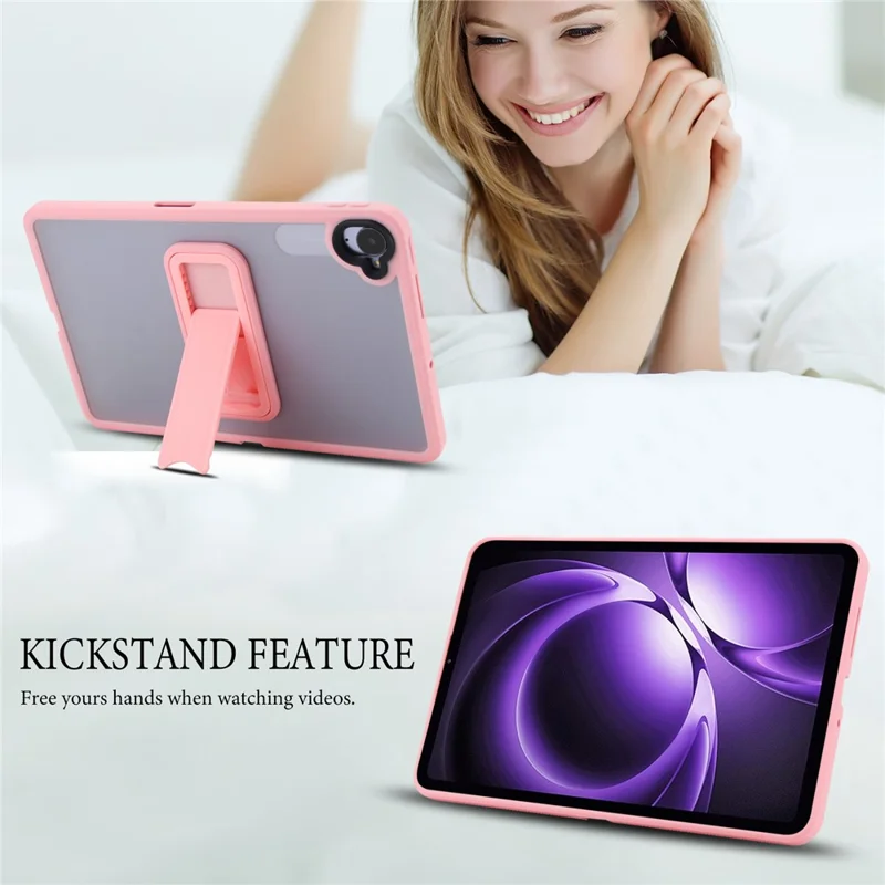 For Xiaomi Redmi K Pad Case with Kickstand TPU + PC Skin-Touch Tablet Cover - Pink-Cellmalls