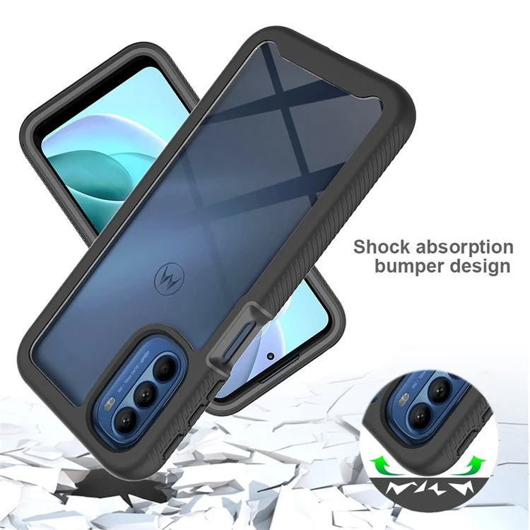 3-in-1 Hybrid Phone Case for Motorola Moto G51 5G All-inclusive Protection Wear-resistant Detachable Cell Phone Case with PET Screen Protector - Black-Cellmalls