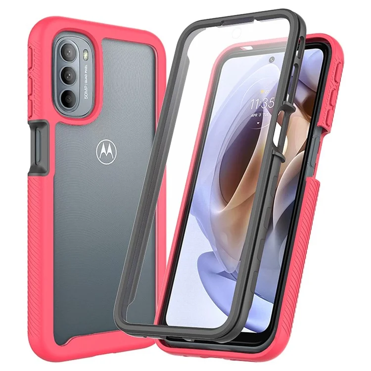 3-in-1 Hybrid Phone Case for Motorola Moto G51 5G All-inclusive Protection Wear-resistant Detachable Cell Phone Case with PET Screen Protector - Black-Cellmalls