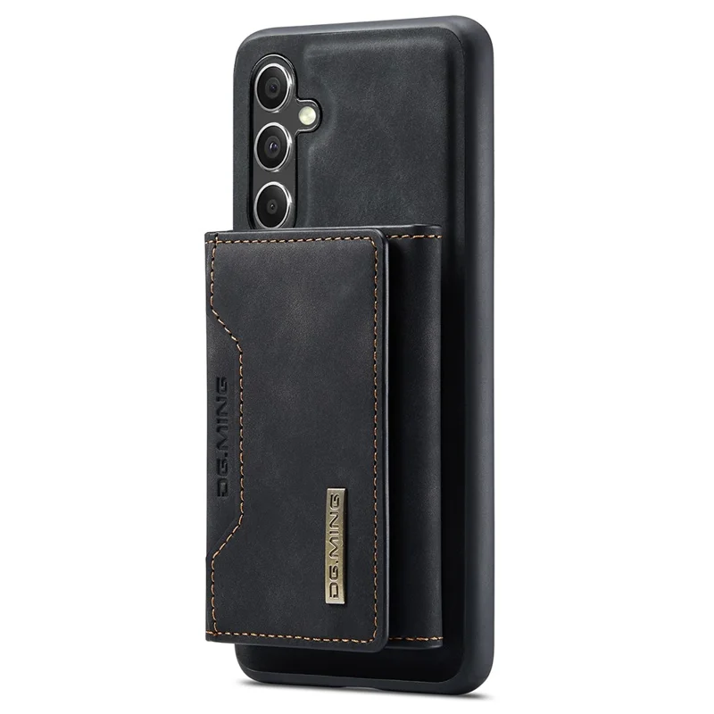 DG.MING M2 Series for Samsung Galaxy S25+ Case PU+PC+TPU Phone Cover Detachable Wallet - Black-Cellmalls