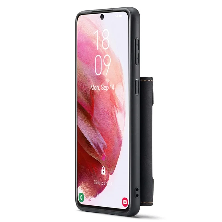 DG.MING M2 Series for Samsung Galaxy S22 5G Magnetic 2-in-1 Wallet Shockproof Phone Case Support Wireless Charging Shell - Black-Cellmalls