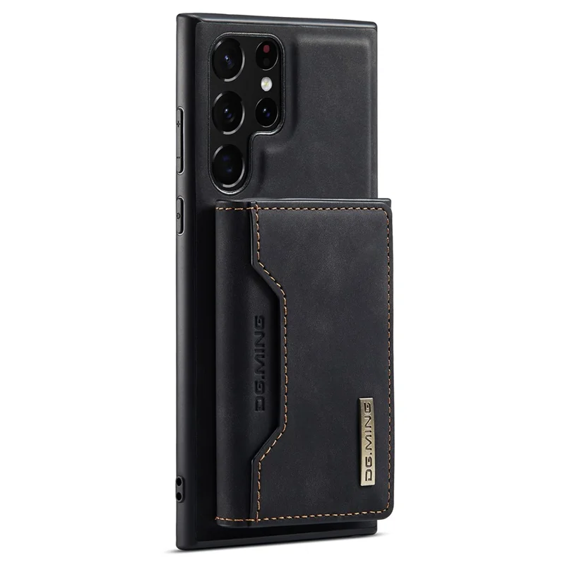 DG.MING M2 Series for Samsung Galaxy S24 Ultra Case Kickstand Cover with Detachable Magnetic Wallet - Black-Cellmalls
