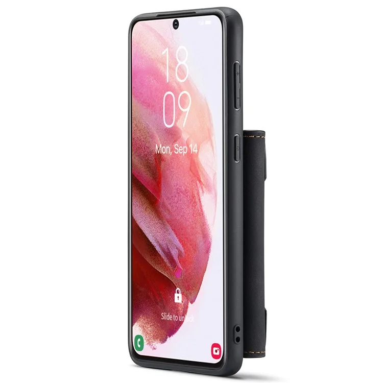 DG.MING M2 Series Wireless Charging Shockproof Phone Protective Cover Detachable 2-in-1 Wallet Phone Case for Samsung Galaxy S22+ 5G - Black-Cellmalls