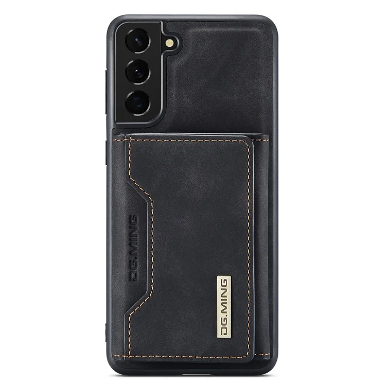 DG.MING M2 Series for Samsung Galaxy S22 5G Magnetic 2-in-1 Wallet Shockproof Phone Case Support Wireless Charging Shell - Black-Cellmalls