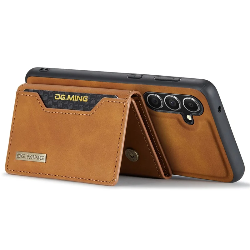 DG.MING M2 Series for Samsung Galaxy A35 5G Kickstand Case Detachable Magnetic Wallet Phone Cover - Brown-Cellmalls